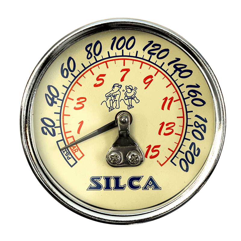 Replacement Gauge for Pista and SuperPista - SILCA | metal gauge | 210 psi | accurate vintage gauge