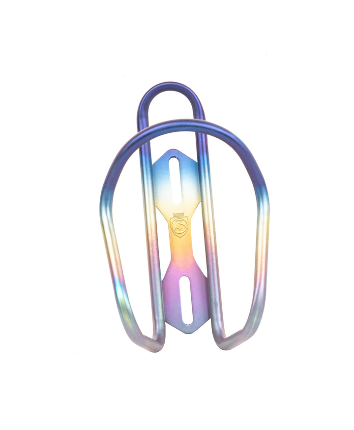 Rainbow titanium Cage | silca titanium bottle cage | titanium bottle cage | titanium water bottle cage | water bottle cages | bottle cages | water cage | bike water bottle cage | bike cage | bike bottle cage